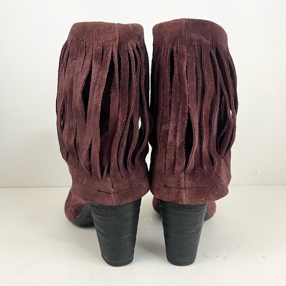 Born Banbury Chianti Suede Leather Fringe Boot Women’s Size 7.5 - Picture 6 of 16
